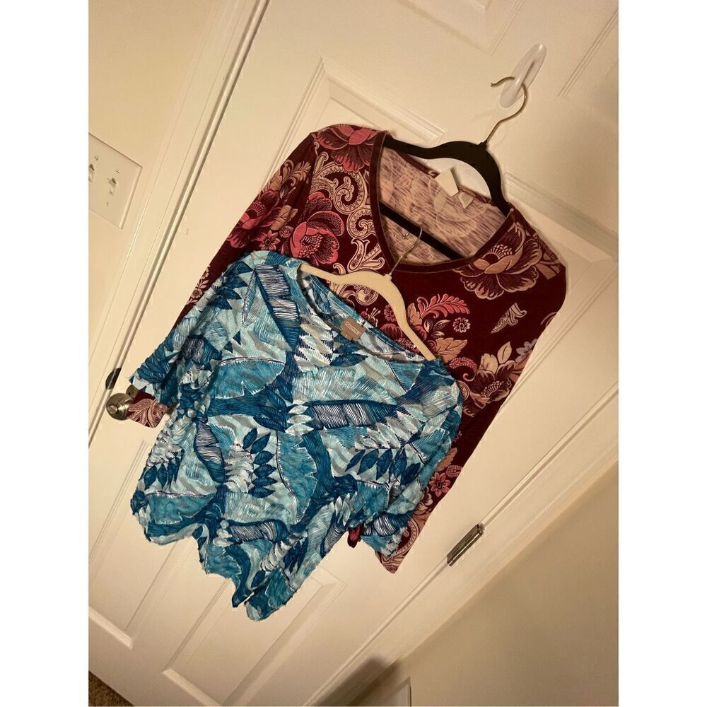 Chicos women’s lot bundle size 1 (medium) blouses red blue
